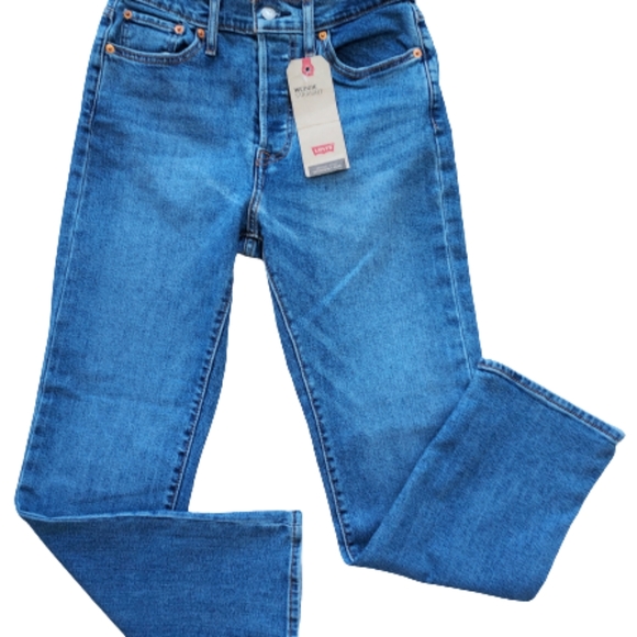 LEVI’S Wedgie Straight Denim Jeans 27 Button Fly Medium Wash High Rise - Picture 5 of 14